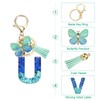 sourcing map Initial Letter Keychains, Resin Cute Butterfly Tassel Pendant