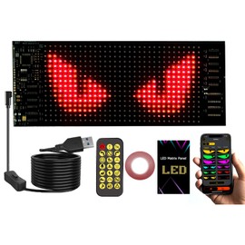 2.75"x6.8" Devil Eyes Light Sign for Cars,Window LED Eyes,Soft Screen for Car Windows, DIY Car Dynamic LED Smart Colorful Eye Lamp Soft Screen, Windshield Eyes Animated Led (1PCS/2.75 * 6.8 in)