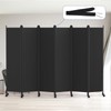 Kokorona 6 Panel Room Divider, 6FT Tall Rolling Privacy Screen