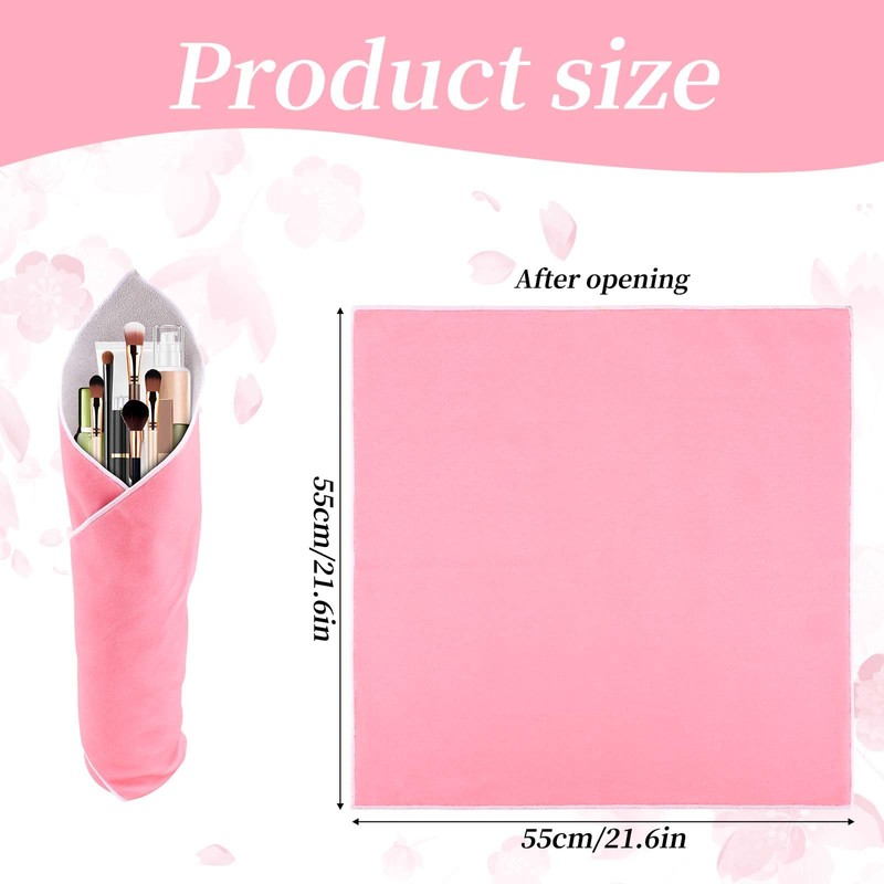 BOXOB Self-Adhesive Magic Cloth Makeup Bag, 21.6x21.6in Portable Cosmetic Pouch