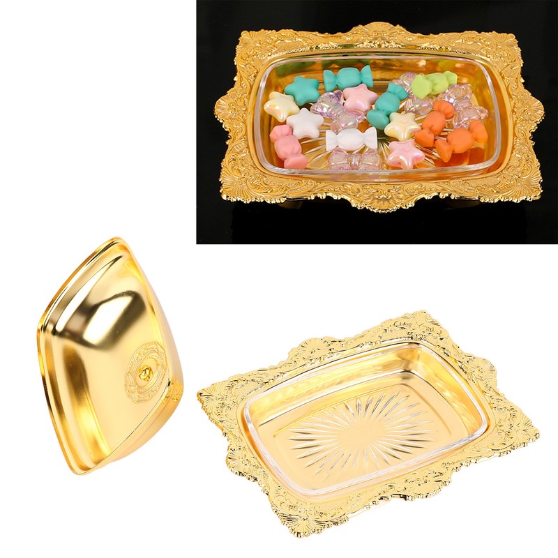 Metal Butter Plate European Vintage Butter Dish Rectangle Multifunctional Butter