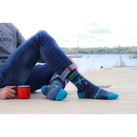 FUNATIC Nerdy by Nature Novelty Crew Socks | Unisex Nerd Comedy Lover Gift with Sarcastic Text | Fun Sarcasm Message | Science Fair Holiday Party Day Apparel Present for Men Women | One Size Fit Most