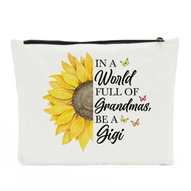 NBIAN Yaya Gift, Grandma Gift, Thank You For Being My Yaya Cosmetic Bags, Funny Grandmother Makeup Bag, Best Yaya Ever Gift Yiayia Gift, Christmas Thanksgiving for Yaya Gift, Sunflower Makeup Bag
