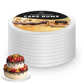 5packs Cake Boards 10 Inch Round,1/2" Thick Cake Drum, Cake Board Food Grade Cake Base, White Cake Cardboard Circles Bases para Pasteles for Wedding & Party & Pizza Desserts(10inch/5pcs)