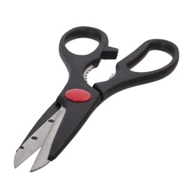 Luciano Housewares Sharp-Bladed Stainless Steel Multipurpose Shears, 4.53" L x 11.02" H x 0.39" W, Black