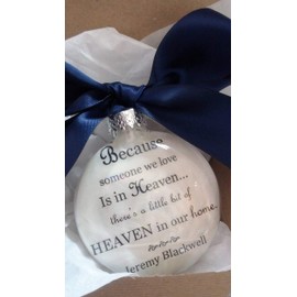 In Memory Memorial Ornament Because Someone We Love is in Heaven Christmas Keepsake Sympathy Gift