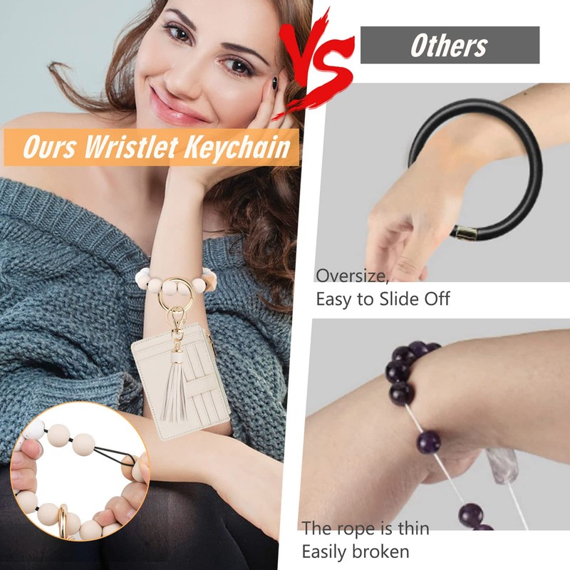 KNGITRYI Wallet Keychain Wristlet for Women,Slim RFID Credit Card Holder