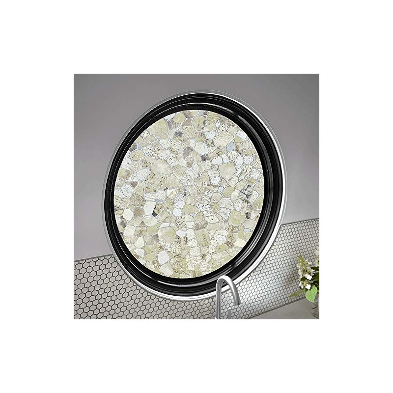 Autotech Park Precut Circle Window Film, Stone Design, Self Static