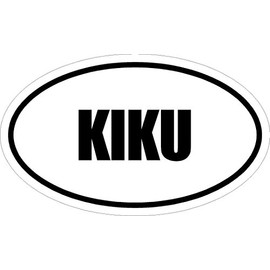 Beach Graphic Pros 6" Printed Euro Style Oval KIKU Decal Sticker décor Impact Font Style.