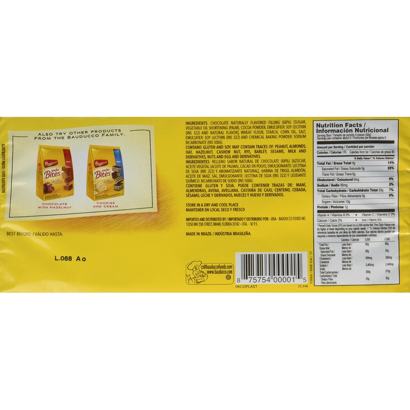 Bauducco Cookie Wafer Choc