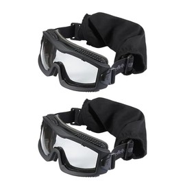 Lancer Tactical AERO Airsoft Tactical Safety Goggles Two Pack -3mm Dual Pane Lens, Anti-Fog Glasses for Hunting and Cycling-One Len (Black)