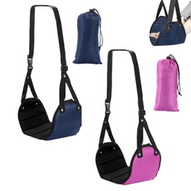 Pack of 2 Aircraft Footrest, Footrest Plane, Foldable Hanging Foot Hammock Portable Travel Footrest for Office, Dorm, Aeroplane Comfort