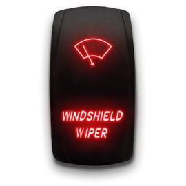 Windshield Wiper - Red - Laser Etched 5-Pin Double Pole Single Throw Windshield Wiper Maintained ON-Off DPST Toggle Switch 20A 12V