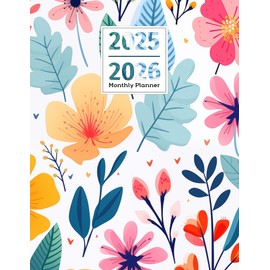 2025-2026 Monthly Planner: Floral Two 2 Year Agenda Organizer Diary - Large 24 Months Calendar From January To December Schedule