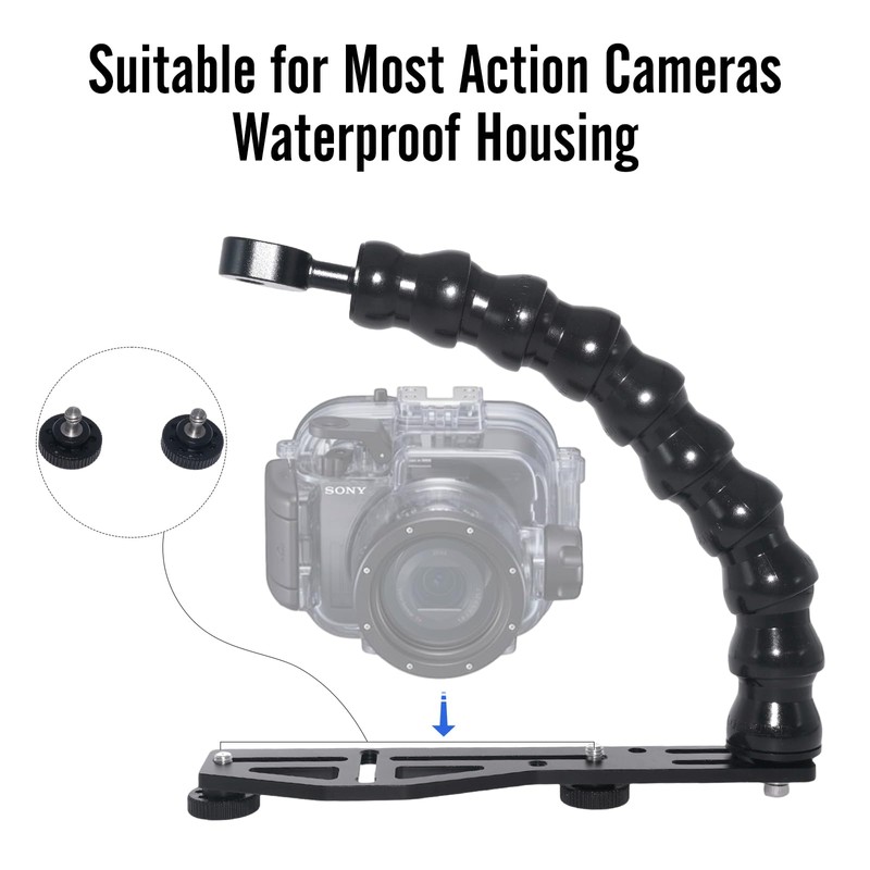 Nitescuba AS062 Underwater Camera Tray Diving Handle Bracket Grip for
