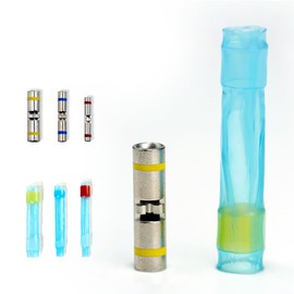 Domecka D-436 Series Heat Shrink Butt Splice Connector 20-16 AWG (M81824/ 1-2 Equivalent), Waterproof Insulated Connectors with Copper Splice Connectors and PVDF Heat Shrinkable Tubes (D-436-37)