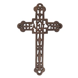 Ardour 10 Inch Antique Bronze Wall Cross for Home Decor.Metal Hanging Decorative Crosses Wall Decor.Cross for Wall of Crosses,Religious Home Decor - Family