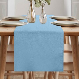 Modern Table Runner, Table Runner, Waterproof Table Runner, Runner Table, Table Runner, Spring Modern, Green Table Runner for Outdoor, Balcony, Indoor, Party Decoration (Light Blue, 40 x 240 cm)
