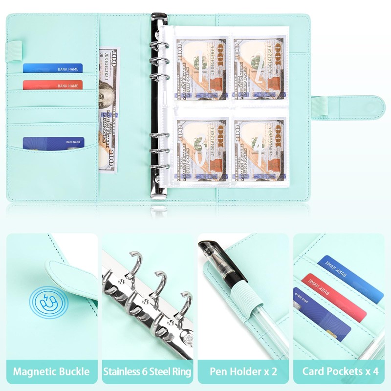 Onlyesh Ring Binder A5, Budget Planner with 100 Days Saving