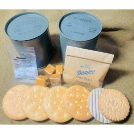 Late WWII OD C Ration DINNER - Fully Edible, Reusable Historically Accurate