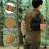 Mochila Cangurera Táctica Militar Caqui para Cintura con Porta Botella,