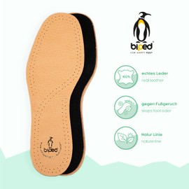 Biped Z1724 leather insoles with activated carbon, 3 pairs. - Brown - 46-47