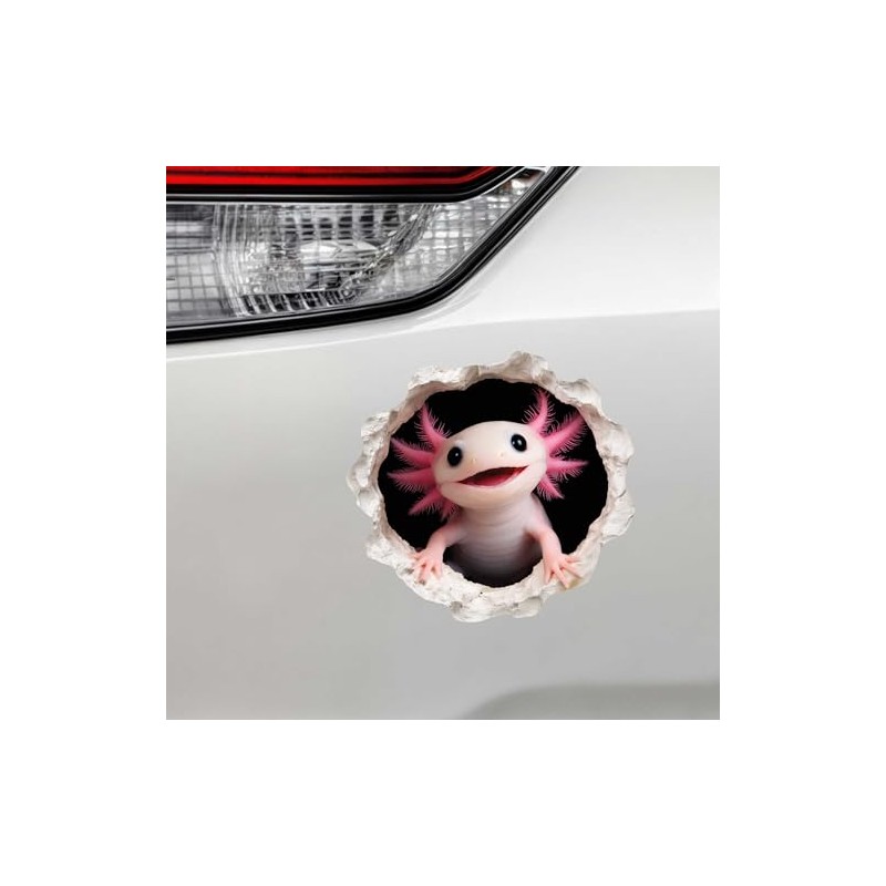Bubbles - Axolotl Decal - Wall Hole Sticker with 3D