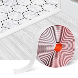 Floor Transition Strip Floor Cover Strips Self Adhesive Flooring Transitions Laminate Floor Strip 3" Wide Vinyl Floor Flat Divider Strip (7.5cm, 3.3Ft, White)