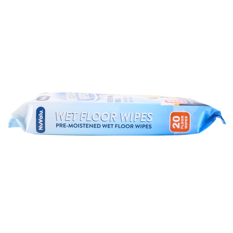NuValu Wet Floor Wipes, Wet Mopping Refills, Lemon Scented Pre-Moistened,