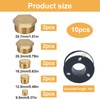 Pack of 10 Brass Plugs, 1/8 1/4 3/8 1/2 3/4