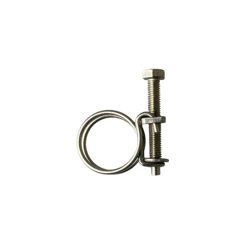 Stainless Steel Double Wire Hose Clips 18-22mm Pond Pipe Screw