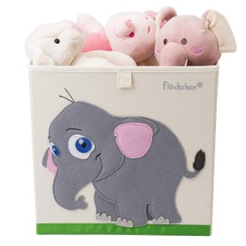 Flöckchen Children's storage box, toy box for children's room, toy box (33 x 33 x 33 cm) fits in the Kallax shelf, children’s animals motif