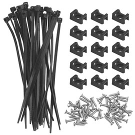 BGTXINGI 100 Pieces Saddle Cable Tie Holders Cable Clips Organizer Flat Head Screws Cable Management for Office and Home (Size 2)
