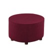 VIENLOVE Round Ottoman Slipcover Polyester Blend Footstool Protector Covers Stretch