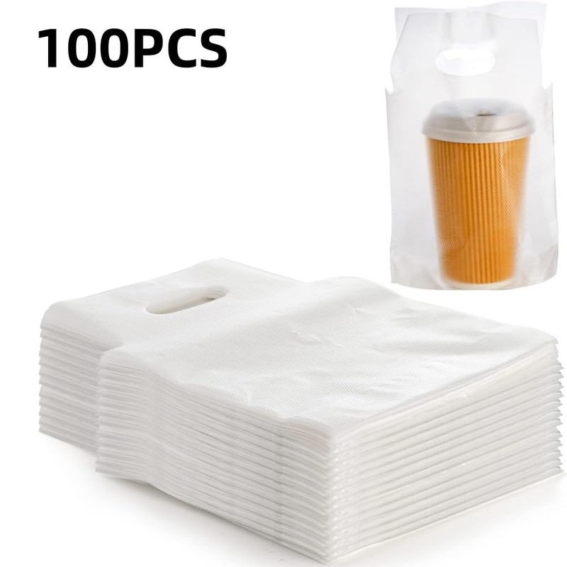 Milk Tea Packaging Bags, 100 Count, Handbag, 700ml, Disposable Cola
