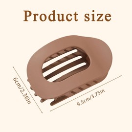 SSKHE Flat Claw Clips, Stylish Neutral Color Hair Barrettes, Round Lay Down Hair Clip for Thick Hair and Thin Hairs, Matte Large Duck Billed Design, Durable, Lightweight and Non-Slip(5Pcs)