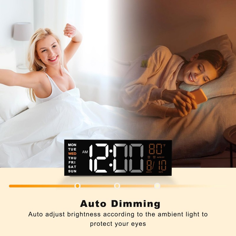 JALL 16" Large Digital Wall Mount Clock, Count Down Timer,
