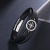 Feilok Eight-pointed Star Bracelet Men's Bangle Wrap Bracelet Cuff Leather