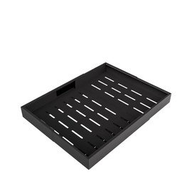 2 Pack Pull Out Cabinet Organizer Expandable Width(12"-20") and Depth(16"-22") Slide Out 13", Heavy Duty Drawer with 3 Rails, Adhesive Film or Nail Fixed Roll Out Storage for Kitchen, Bathroom, Black