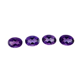 Myhealingworld AAA quality calibrated Oval 4X6MM Brilliant Cut Loose gemstone Crystals Chakra Healing Pair For Making Earrings & Other Jewelry Mix Color Box Pack of 4 stone, BOX 1–Amethyst Oval 4X6mm=