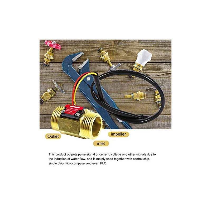 tooloflife HA7694C Water Flow Sensor POWERTOOL Hall Effect Flow Meter