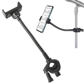 TVETE Microphone Stand Dedicated Smartphone Holder Compatible with Music Music Stand, 4.7 inches (12 cm) Long Arm, Flexible Gooseneck Arm, 360° Adjustable Angle, Easy Installation, Perfect for Live