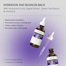 ADVANCED CLINICALS SUERO FACIAL ACIDO HIALURONICO HIDRATANTE CON VITAMINA C Y E, TE VERDE Y ALOE VERA 52ML