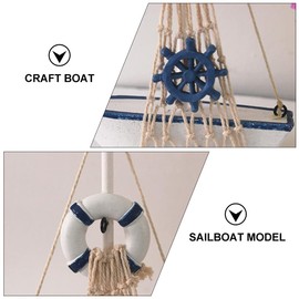 LIFKOME 1/2 Pcs Miniature Sailboat Decor Wooden Sailboat Model Handmade Vintage Nautical Decor Sailing Boat for Ocean Theme Party Home Decoration