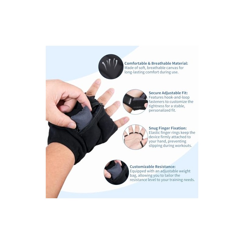 Weighted Gloves, Adjustable Weighted Gloves for Hand Tremors, Adjustable Hand