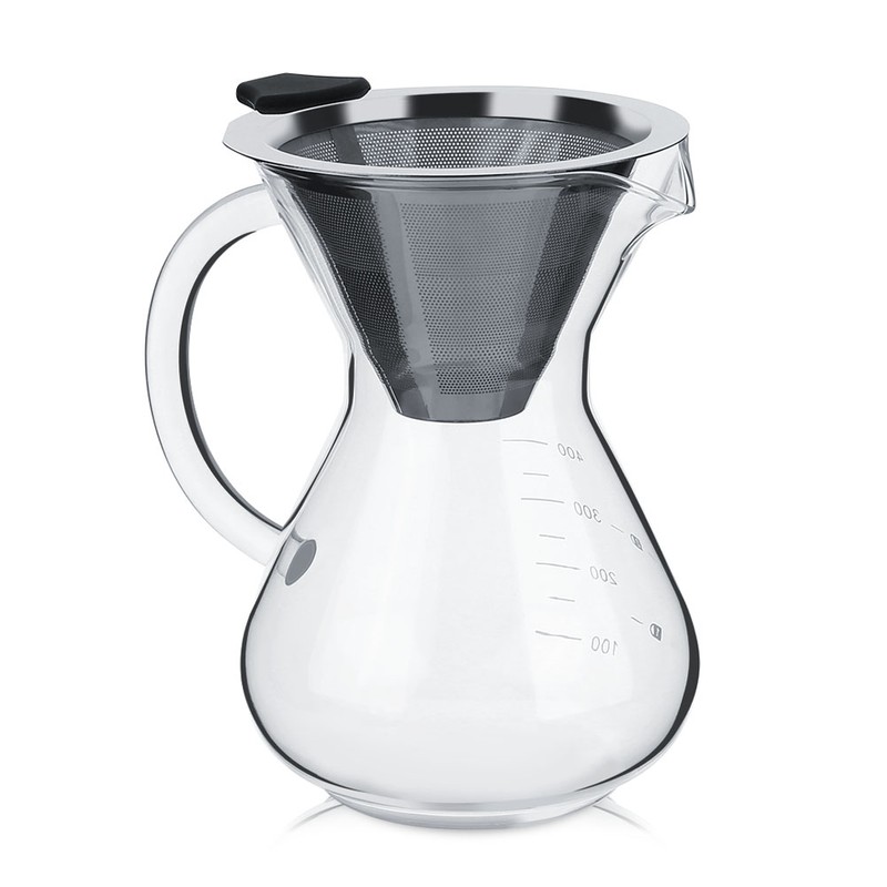 400ml Glass Hand Drip Coffee Maker Filter Pot with Scale