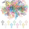 Pack of 100 Paper Clips Cross, Multicoloured Christian Paper Clips