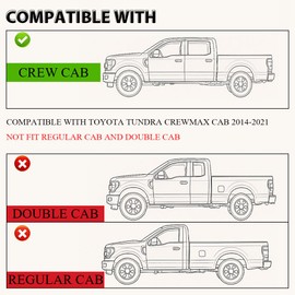 CHEDA TPE Floor Mats Cargo Liners All-Weather Protection Compatible with Toyota Tundra 2014-2021 (Only for Crew Max Cab) 1st & 2nd Row 3PCS