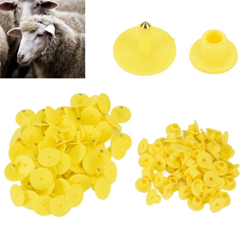 100PCS Animal Round Ear Tags Easy to Distinguish and Use