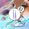 2-Piece Professional Lash Tool Set - Rainbow Stainless Steel Tweezers